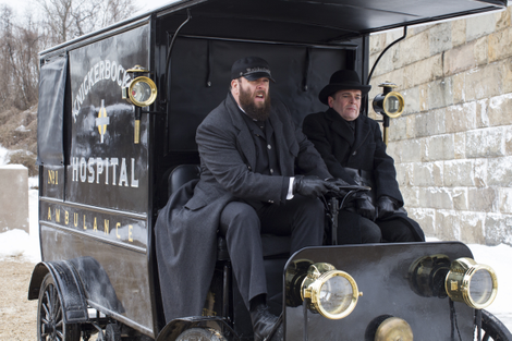 Chris Sullivan and Jefferson Mays in season two of The Knick